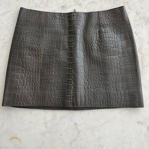 Alexander Wang Green Embossed Leather Skirt